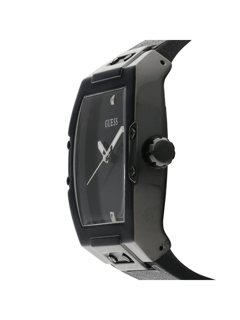 Guess Phoenix Black Dial Leather Strap Men’s Watch GW0386G1 - Watch