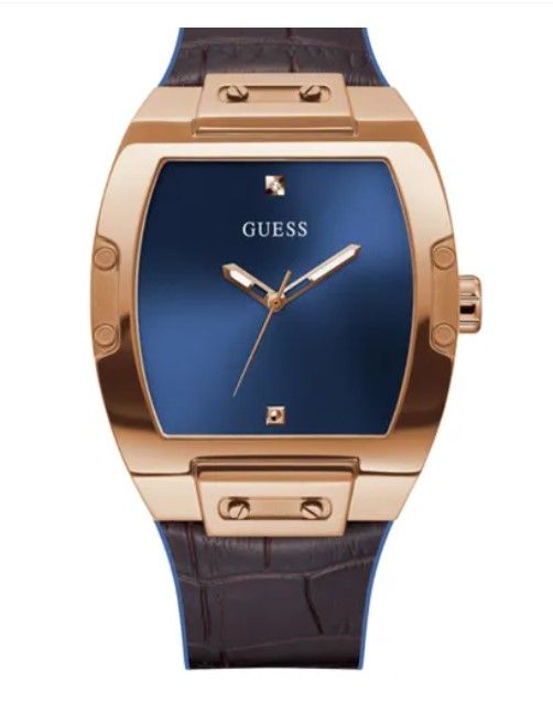 Guess Phoenix Blue Dial Leather Strap Men’s Watch GW0386G2 - Watch