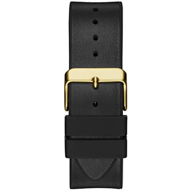 Black silicone strap with gold-plated buckle for Guess Phoenix watch