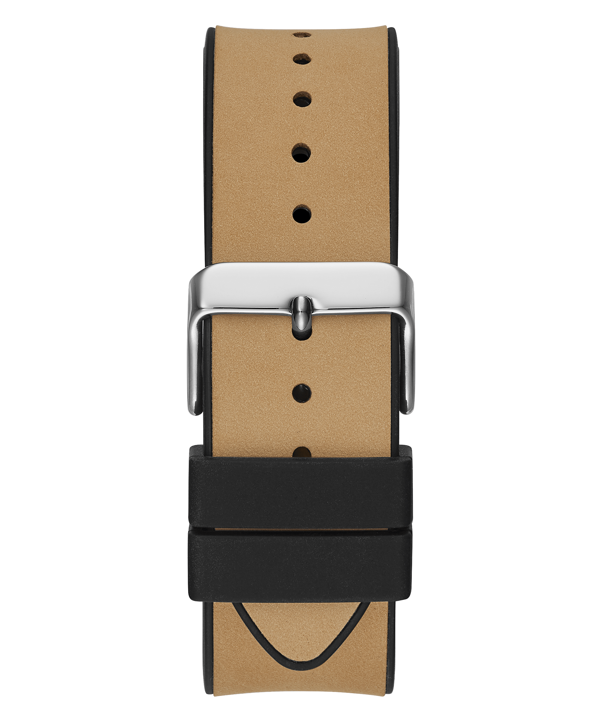 Guess Phoenix beige leather strap with black leather underside and buckle closure