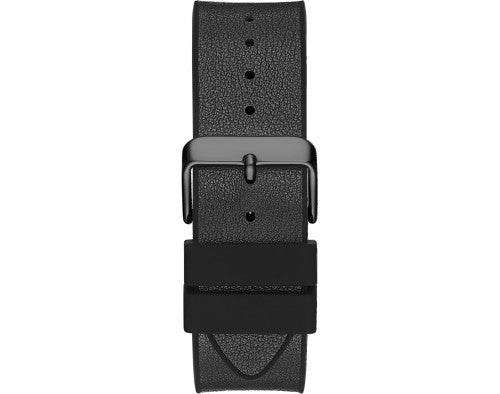 Black leather strap with metal buckle from Guess Phoenix watch