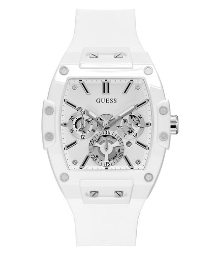 Guess Phoenix White Silicone Strap Men’s Watch GW0203G2 - Watch
