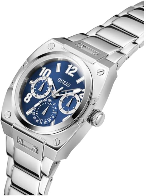 Guess Prodigy GW0624G1 men's watch worn on wrist showing blue dial and chronograph subdials