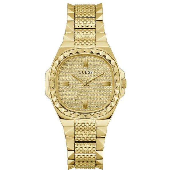 Guess Rebellious Gold Dial Ladies Watch GW0601L1 - The Watches Men & Co