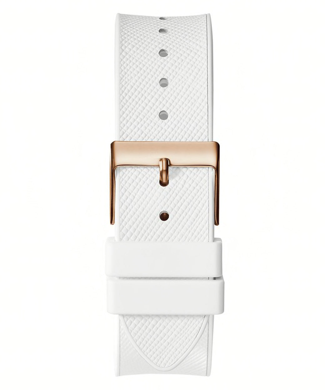 Guess Rose Gold Case White Silicone Women’s Watch GW0105L3 - Watch