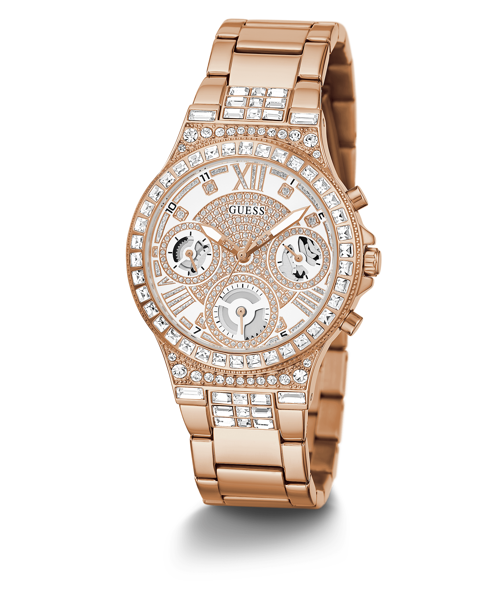 Guess Rose Gold Glitz Dial Women’s Watch GW0320L3 - Watch