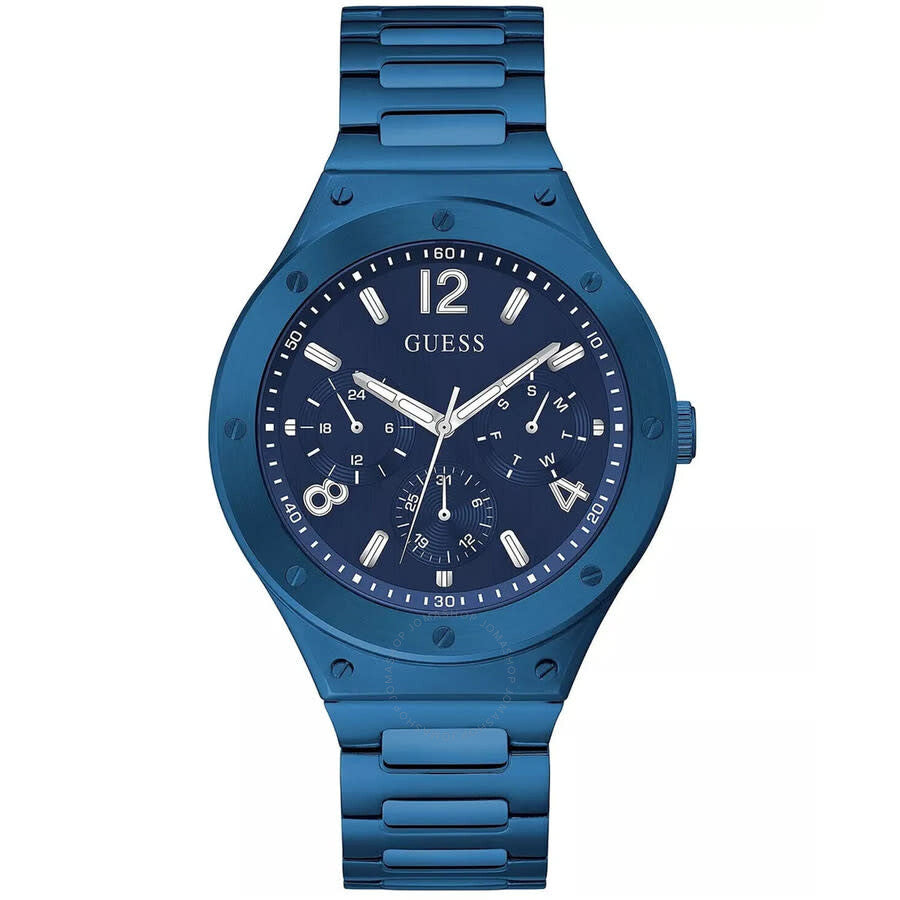 Guess Scope blue stainless steel multifunction watch with blue dial and chronograph
