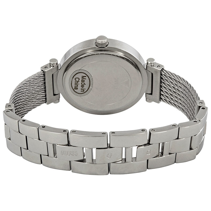 Guess Soho Crystal watch caseback showing stainless steel with Guess branding