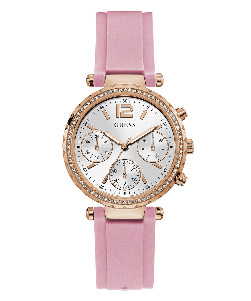 Guess Solstice Rose Gold Silicone Women’s Watch GW0113L4 - Watch