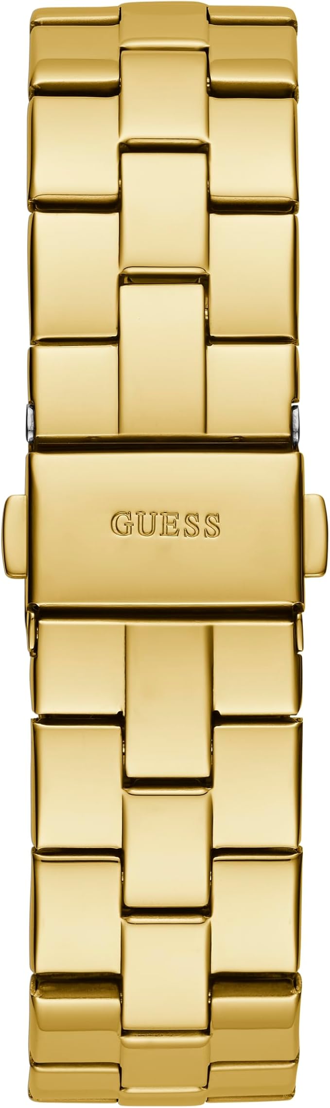 Gold-tone segmented bracelet strap with GUESS brand marking