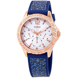 Guess Swirl Crystal White Dial Ladies Watch W1096L4 - BigDaddy Watches