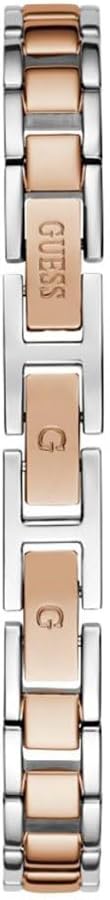 Guess Tessa two-tone stainless steel bracelet with articulated links and fold-over clasp