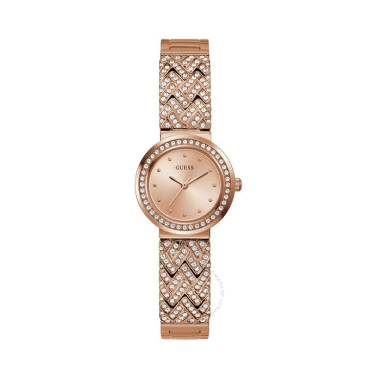 Guess Treasure Crystal Rose Gold-tone Dial Ladies Watch GW0476L3 - The Watches Men & Co