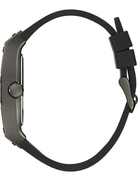 GUESS Trend Tonneau watch worn on wrist showing side profile