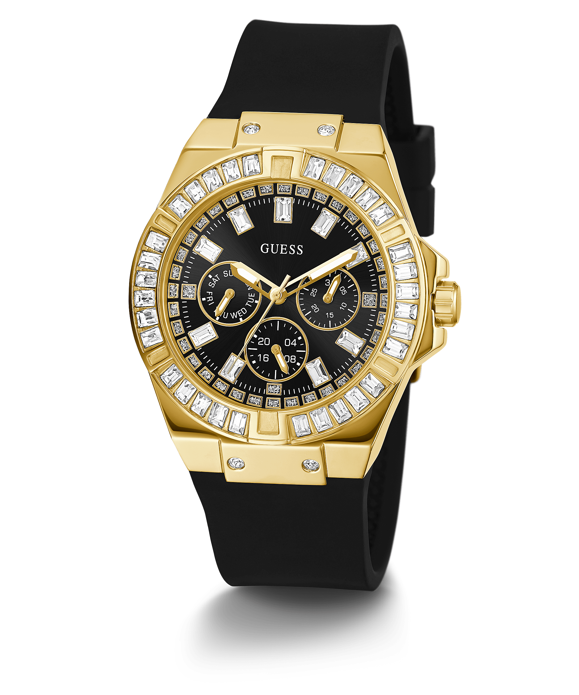 Guess Venus Gold Case Silicone Strap Women’s Watch GW0118L1 - Watch