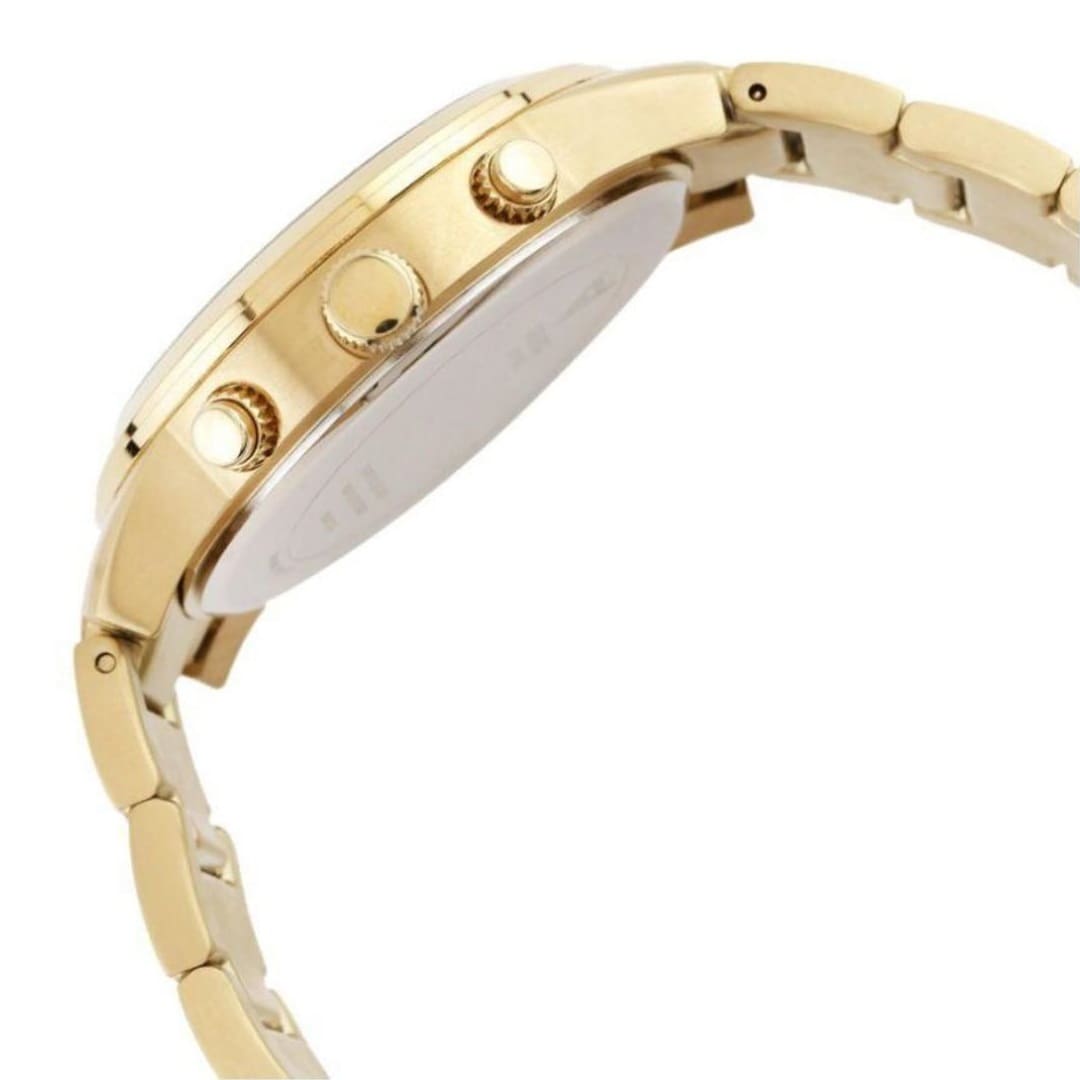 Guess W0075G5 watch side view displaying chronograph pushers and case profile