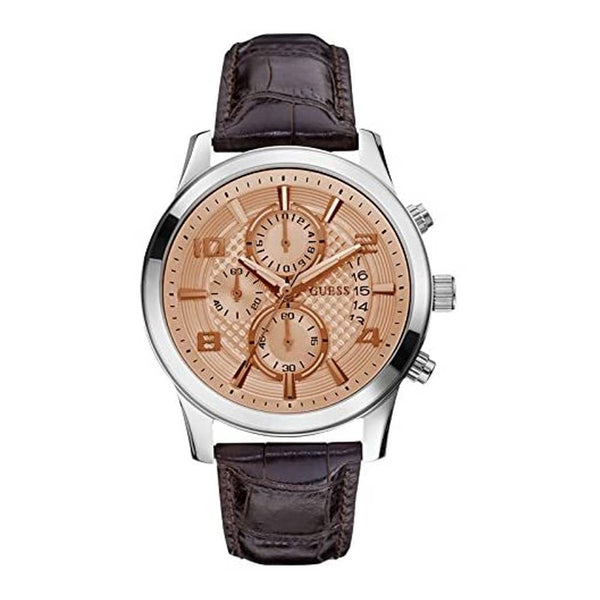 Guess Mens Quartz Watch Chronograph Display and Leather Strap  W0076G3 - Big Daddy Watches