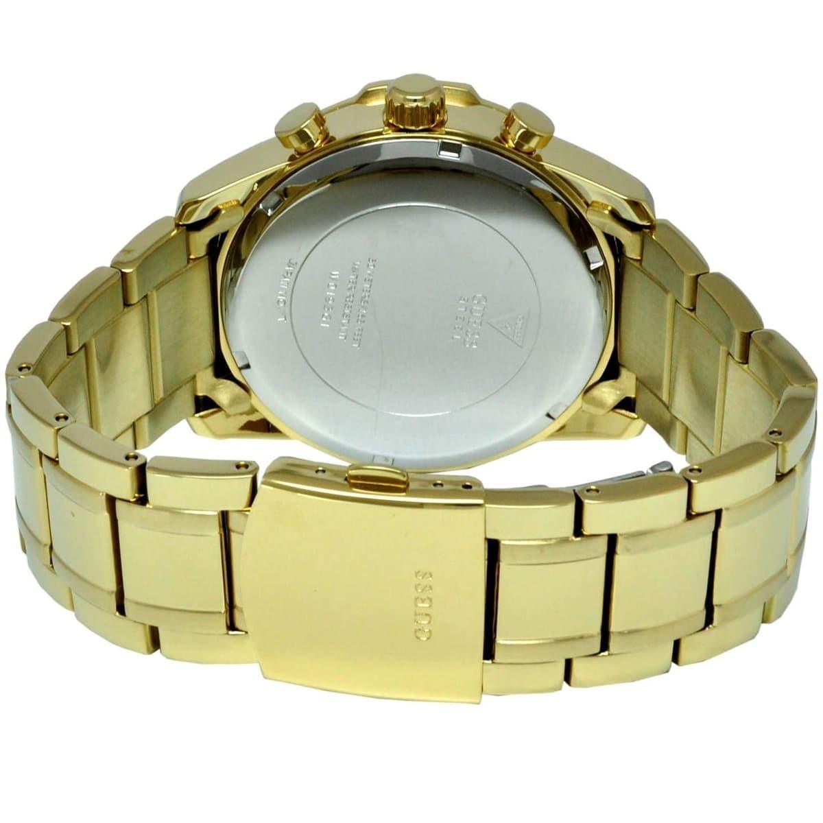 Guess W0193G1 stainless steel caseback with engraved text and logo