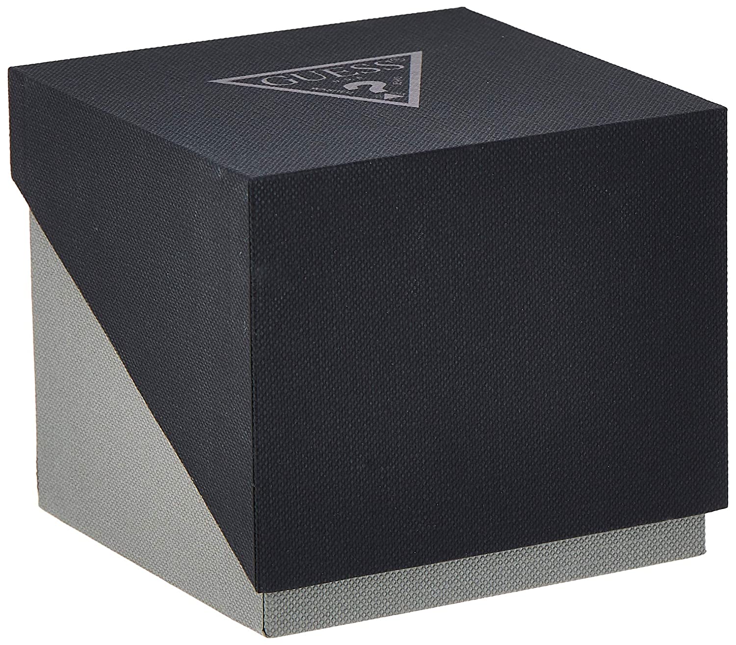 Guess branded watch box packaging in black and gray
