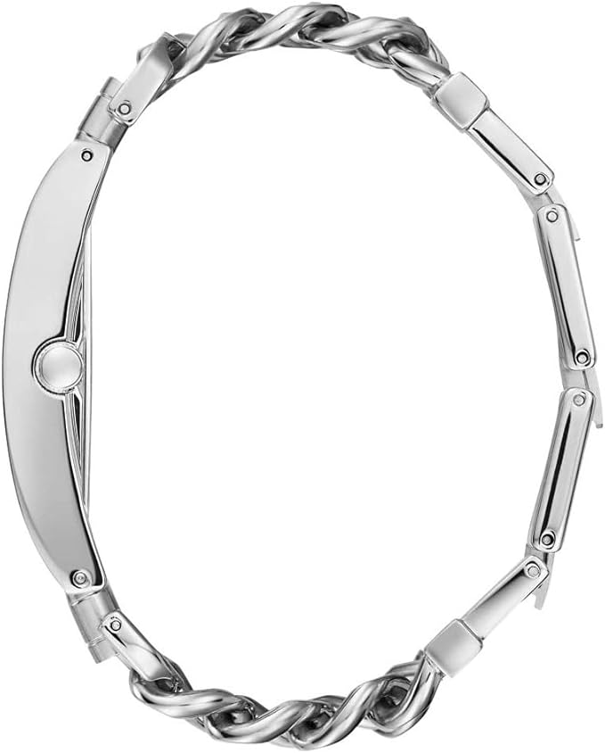 Guess W1275L1 women's watch side view showing slender profile with chain-link bracelet