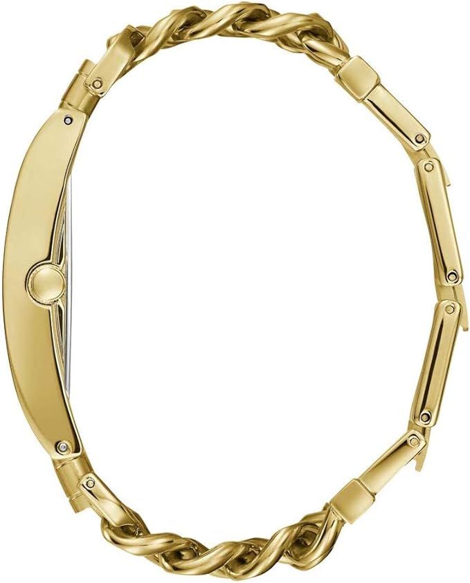 Guess W1275L2 women's watch shown from the side angle displaying the chain link strap