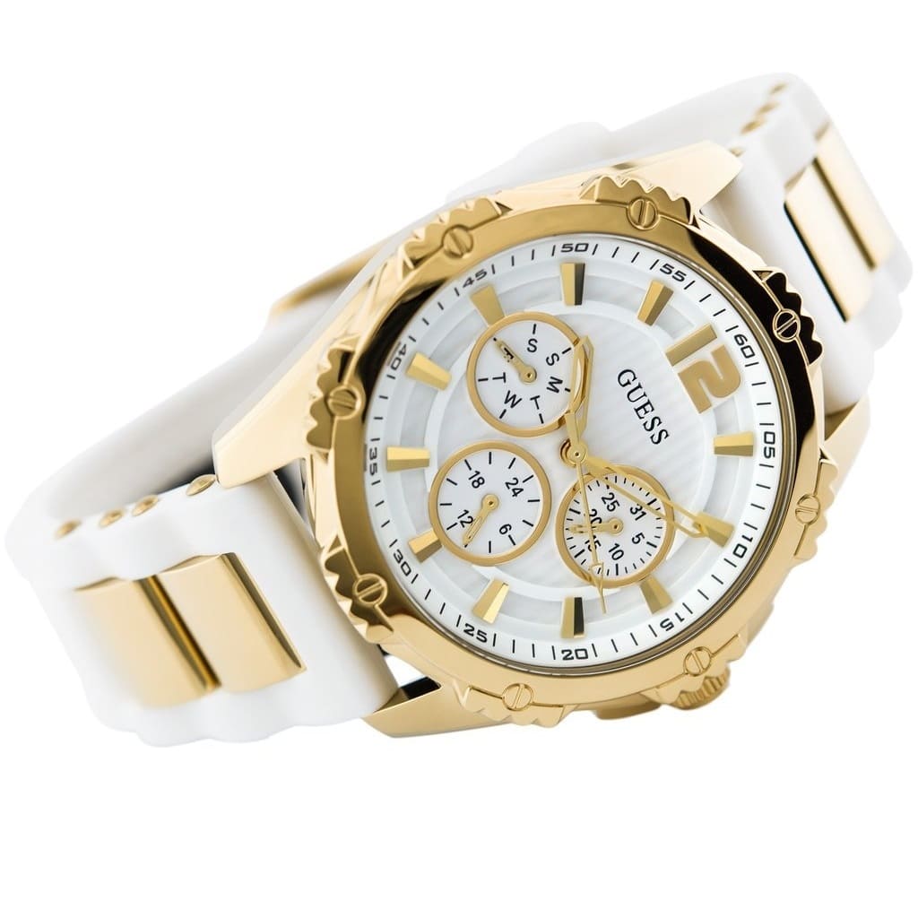Guess White Dial Silicon Strap Women’s Watch W0325L2 - Watch