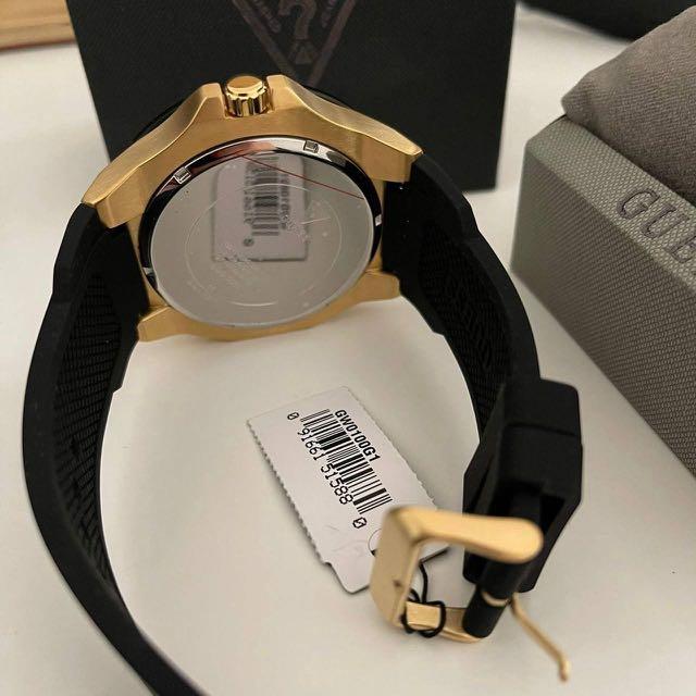 Guess Genesis watch with box and packaging showing product details