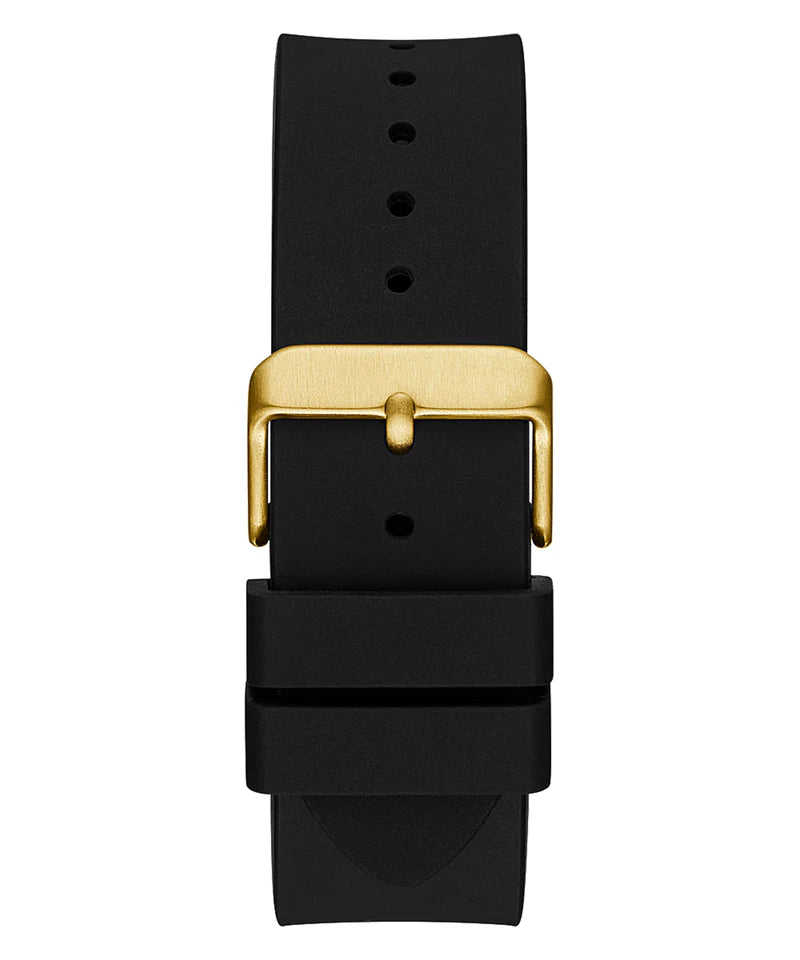 Guess Genesis watch black silicone strap with gold-tone buckle