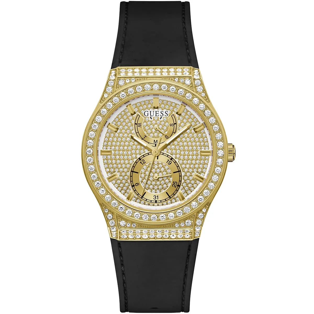 Women's Guess Gold Tone Multifunction Crystallized Watch GW0439L2 GW0439L2 - Image 1