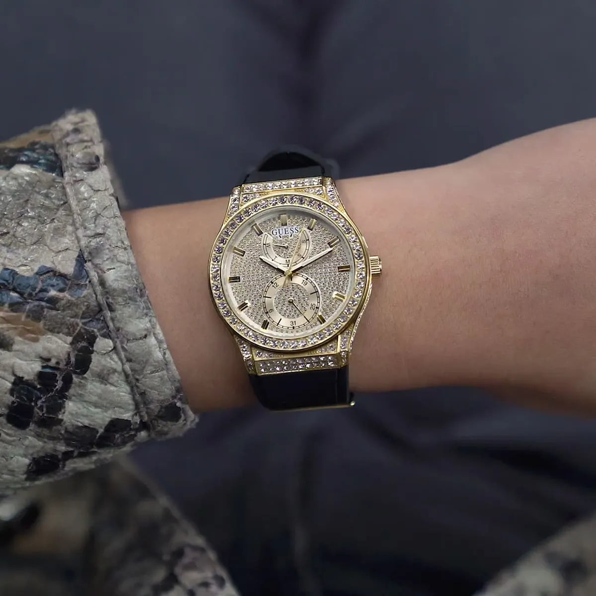 Women's Guess Gold Tone Multifunction Crystallized Watch GW0439L2 GW0439L2 - Image 6