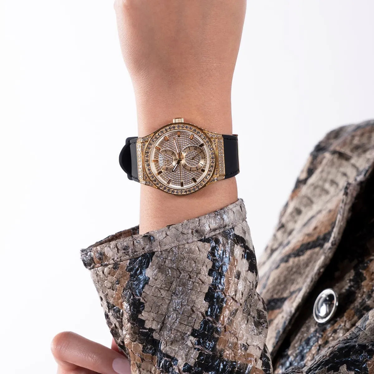 Women's Guess Gold Tone Multifunction Crystallized Watch GW0439L2 GW0439L2 - Image 7
