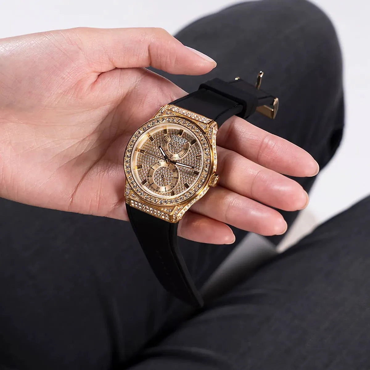 Women's Guess Gold Tone Multifunction Crystallized Watch GW0439L2 GW0439L2 - Image 9