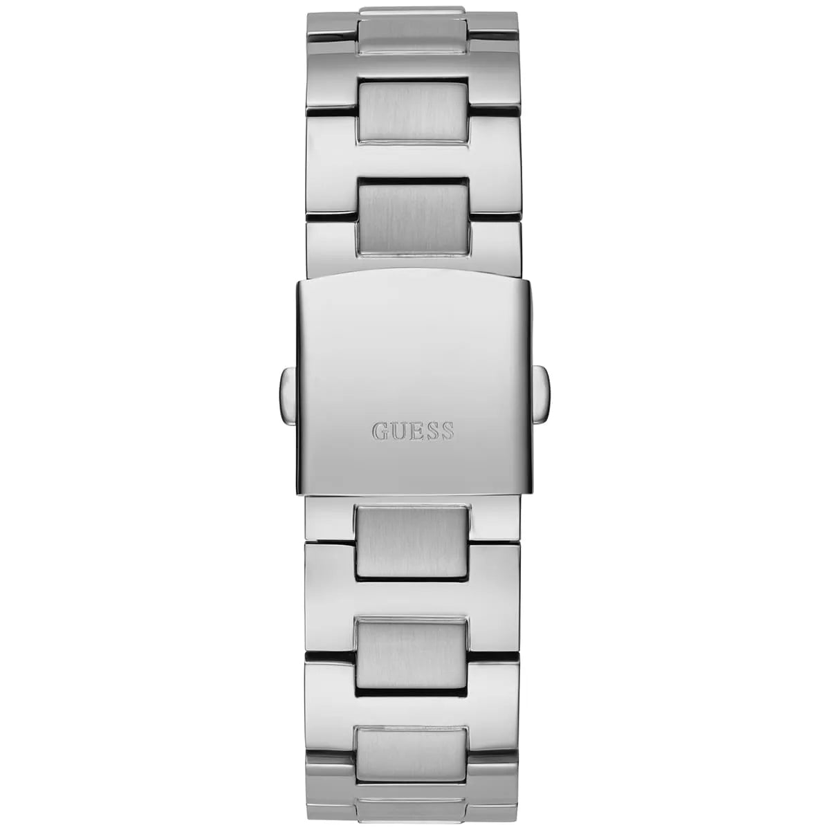 Guess GW0489G3 watch caseback with GUESS branding on stainless steel