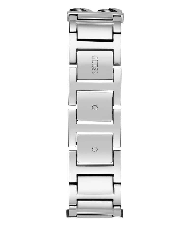 GUESS GW0668L1 silver metal bracelet strap with decorative link design detail