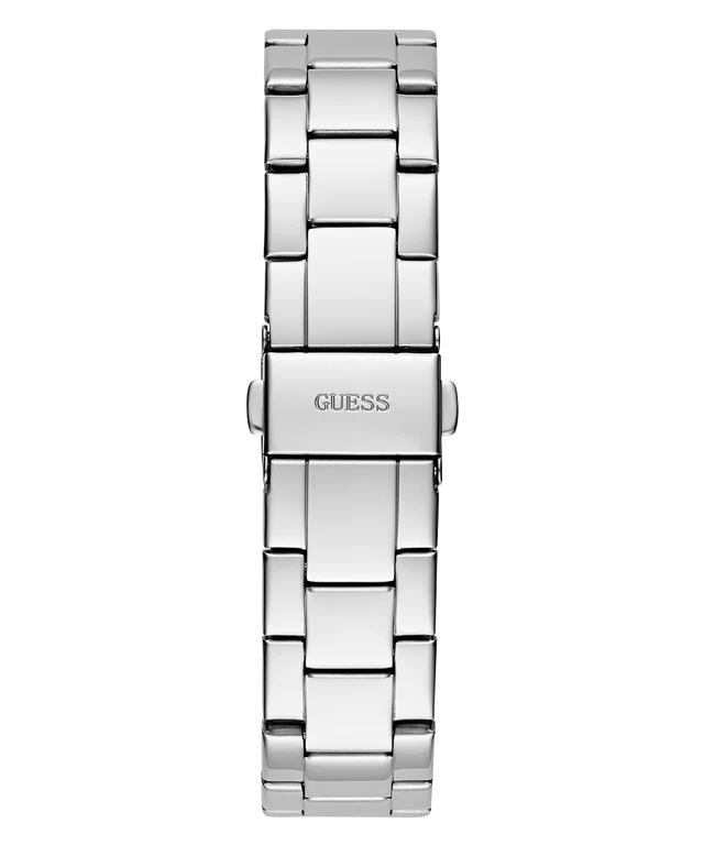 GUESS GW0696L1 silver tone metal bracelet with link design and branded clasp