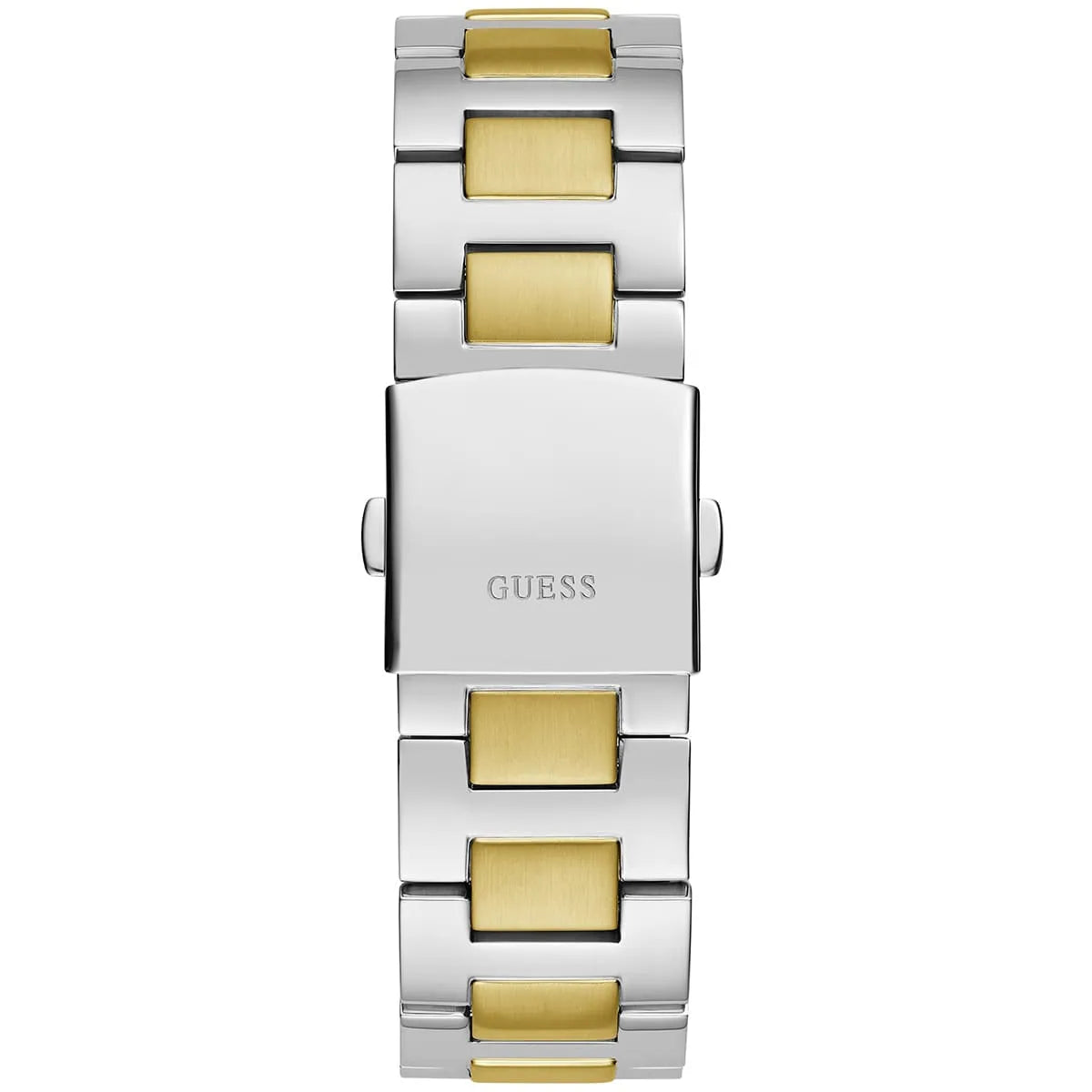 GUESS Equity 2-tone silver and gold stainless steel bracelet with clasp and link detail