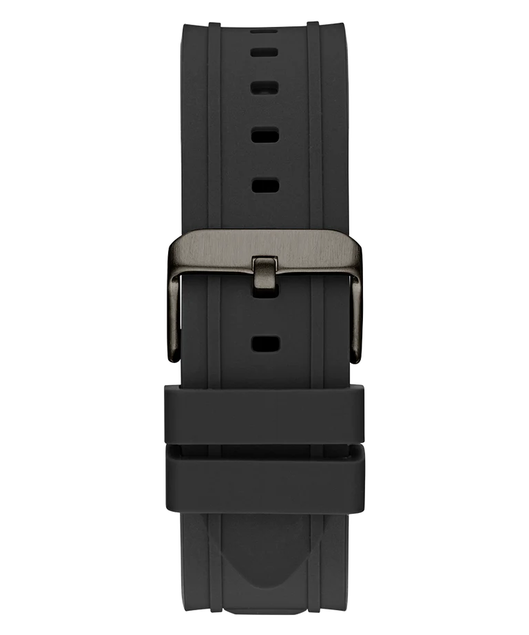GUESS GW0799G1 black silicone strap with buckle closure detail