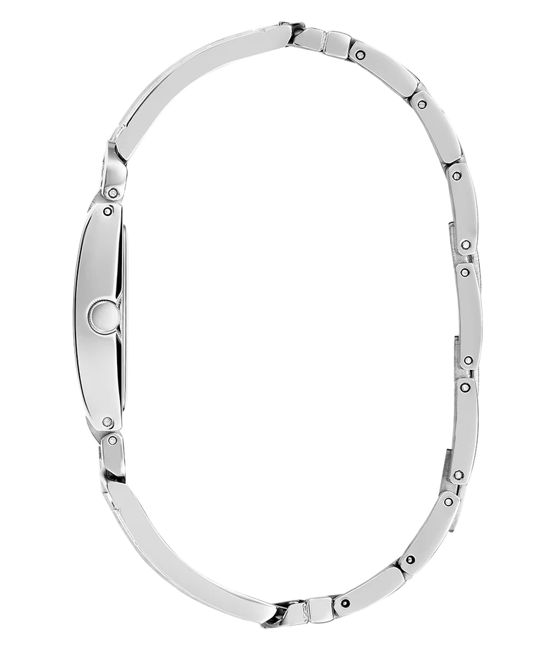GUESS GW0807L1 side profile showing silver-tone stainless steel bracelet