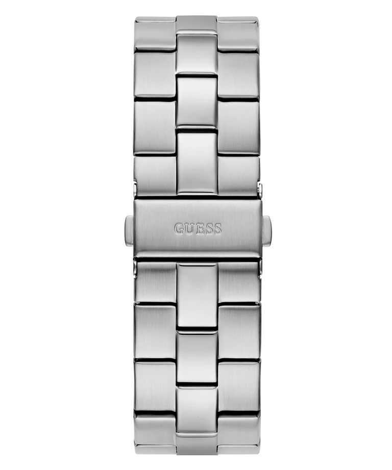 GUESS silver tone stainless steel bracelet with link design and clasp detail