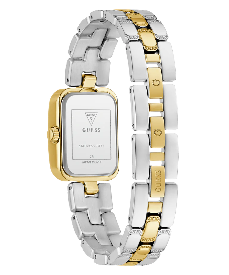GUESS GW0865L4 caseback displaying stainless steel construction and model details