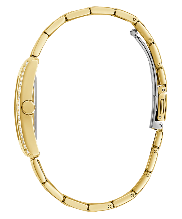 Gold tone link bracelet with adjustable clasp for GUESS ladies watch