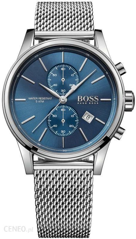 Hugo Boss Jet chronograph watch with blue dial and silver mesh bracelet