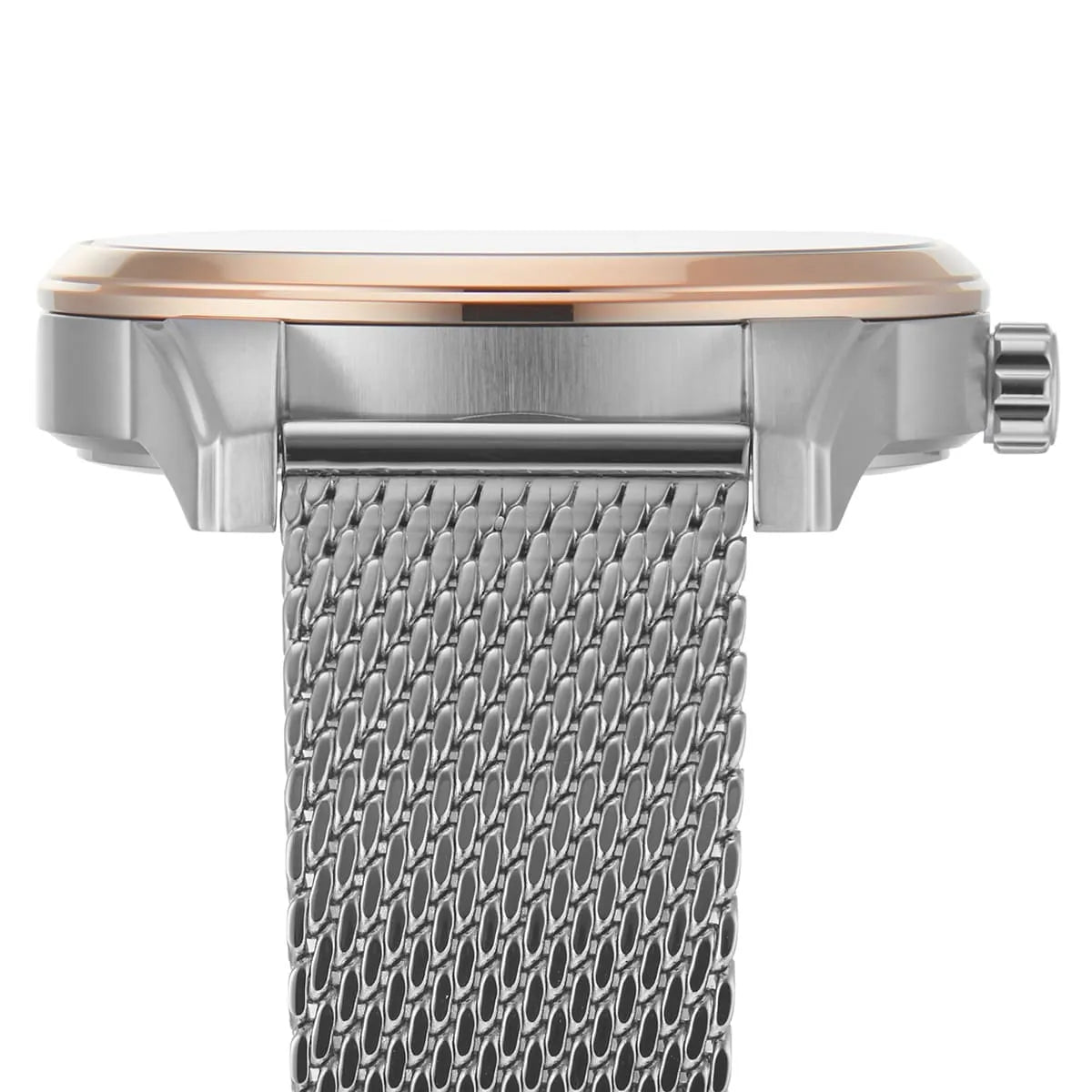 Hugo Boss 1513961 silver mesh bracelet detail with stainless steel fold-over clasp