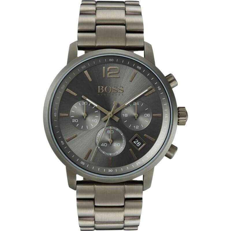 Hugo Boss Attitude 1513610 green dial chronograph watch with green steel strap