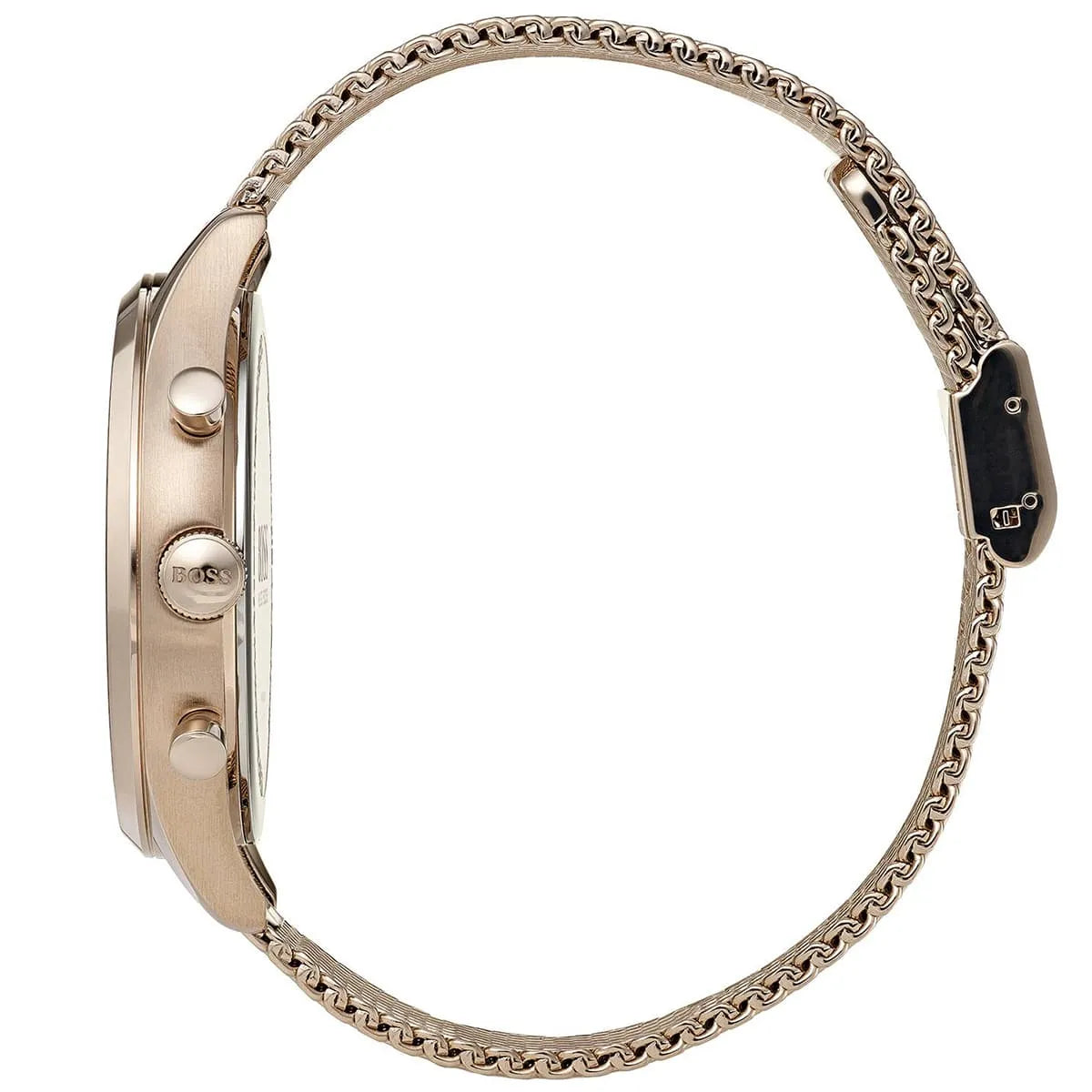 Hugo Boss Companion 1513548 watch case side profile with chronograph pushers