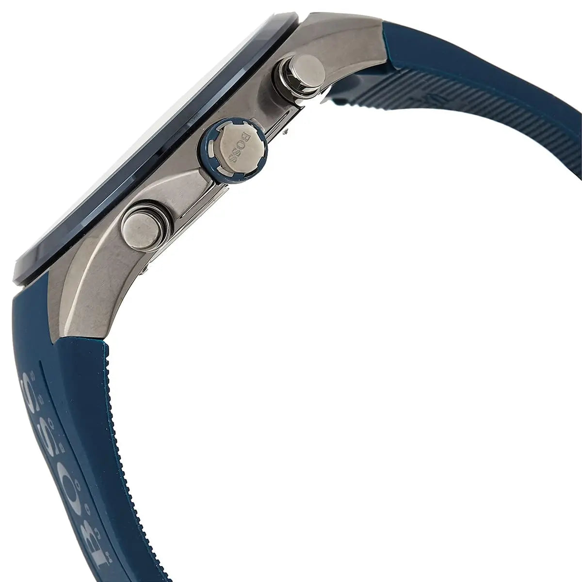 Hugo Boss Distinct chronograph watch side profile highlighting case thickness and pushers