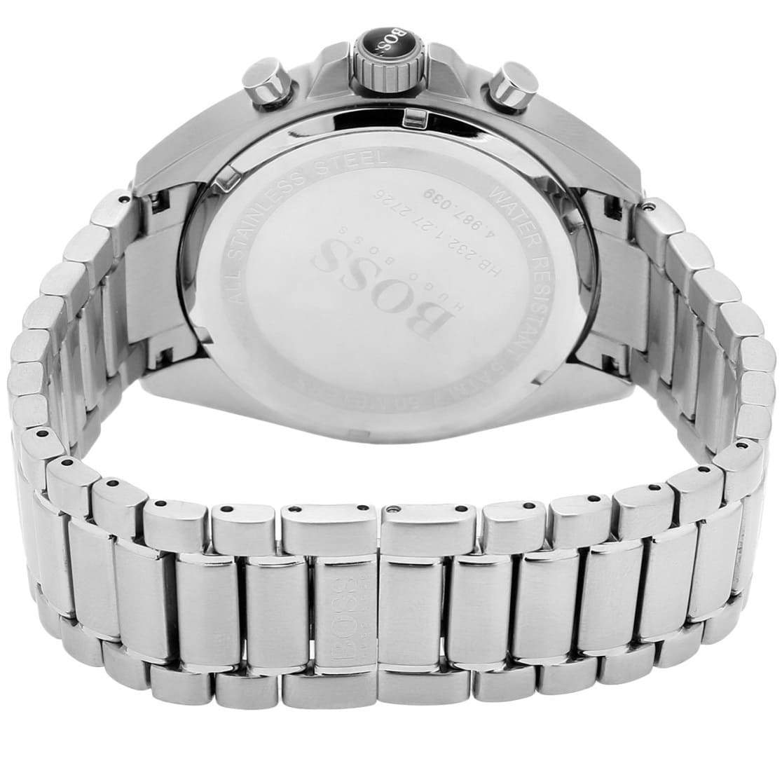 Hugo Boss Driver watch caseback with stainless steel bracelet attachment