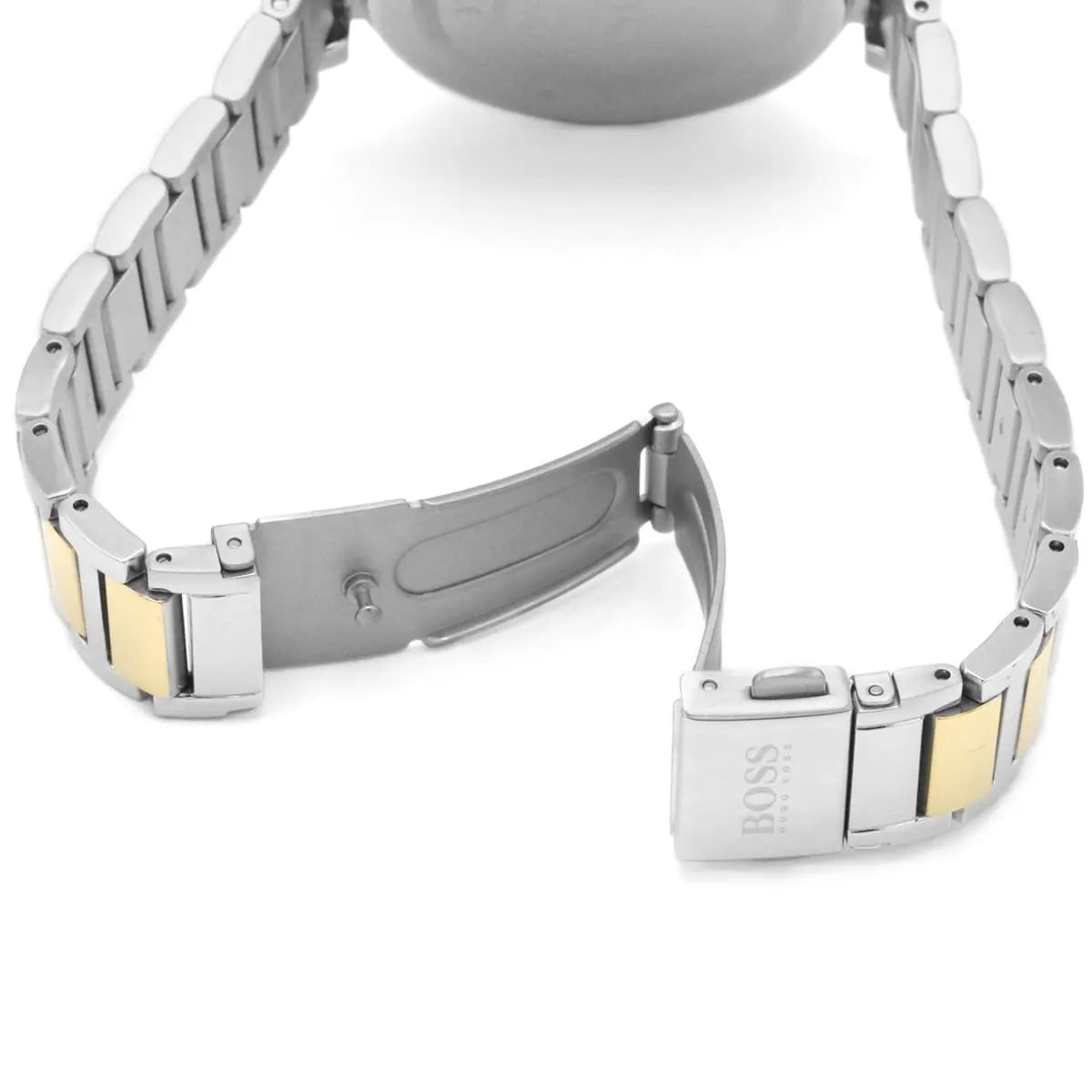 Hugo Boss Flawless two-tone stainless steel and gold-plated bracelet with fold-over clasp and safety