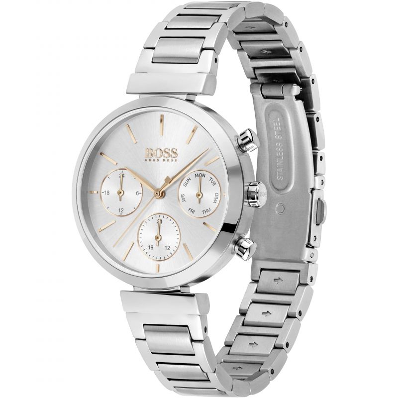 Hugo Boss Flawless Chronograph Silver Women's Watch 1502530 - The Watches Men & CO #2
