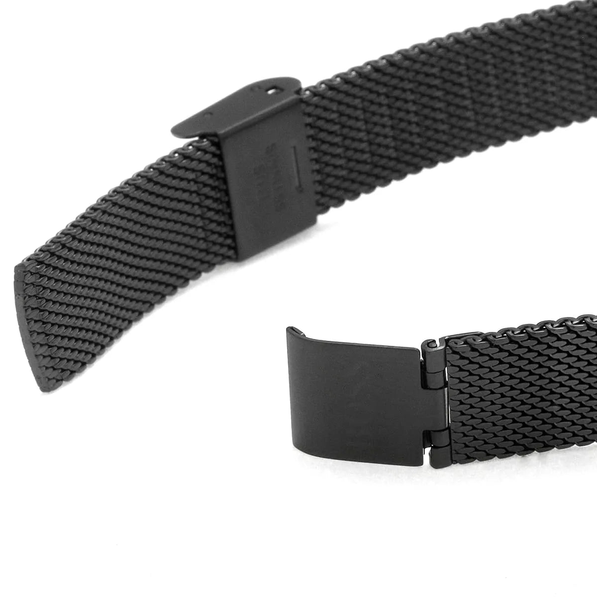 Hugo Boss Infinity black mesh bracelet with fold-over clasp detail